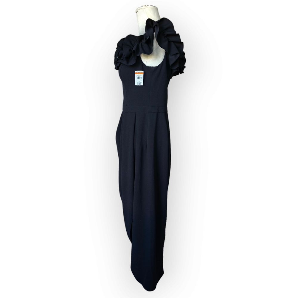 Xscape Black One-Shoulder Ruffle Evening Gown - Picture 5 of 10